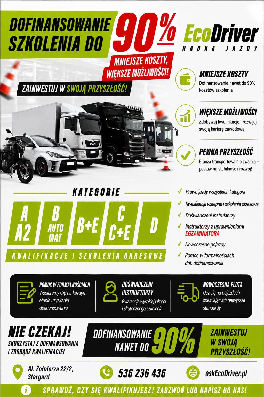Dofinansowanie szkoleń do 90% – EcoDriver